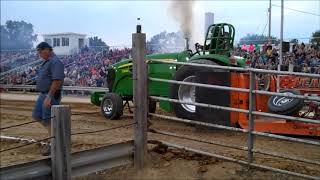 John Deere 7830 pull tractor, Chelsea Mi, 8-24-2018