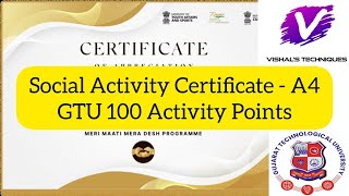 Meri Maati Mera Desh - Social Activity Certificate - A4 Activity | GTU 100 Activity Points |