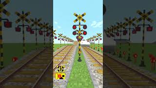 Railway level Railroad crossing trains Minecraft【 踏切 電車 アニメ】マイクラ ふみきり   156-01