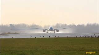 KLM Boeing 777-200 Departure from RW36L at schiphol airport