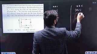 A system is taken from state a to state c by two path adc and abc as shown in the figure . The......