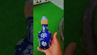 Recycle glass bottle art🎨🧿🖌️♻️😌 #diy #recyclebottle #acrylicpainting #wondersoutofwaste #recyclediy