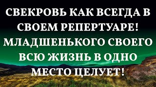 Свекровь как всегда в своем репертуаре! Младшенького своего всю жизнь в одно место целует!