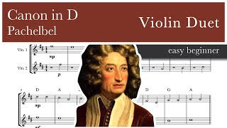 Canon in D -  Pachelbel – Violin Duet (easy beginner)