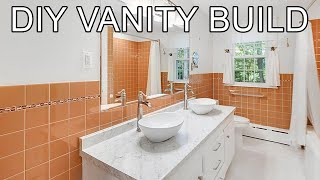 How to Build a Double Sink Vanity | Mid-Century Bathroom Remodel Part 5/6