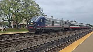 Amtrak Illinois Zephyr goes through Downers Grove Main street 9/28/24