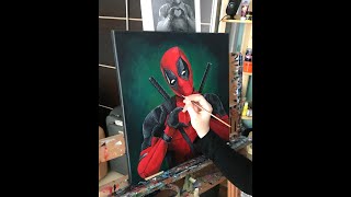 Acrylic Painting Time lapse video | Deadpool - The ultimate super-antihero