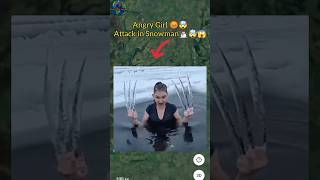 Angry Girl 😡🤯 Attack in Snowman⛄🤯😱On Google Earth #shorts #googleearth #google #viral #youtubeshorts