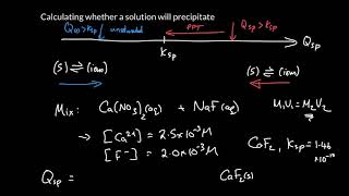 Week 10 - 12. Precipitation calculation using Qsp and Ksp