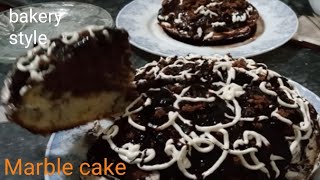 perfect vanilla & chocolate marble cake recipe.soft&fluffy cake with ganache frosting*without oven*