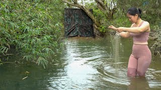 Without him, I had to fish, build wild chicken traps, and live temporarily in a canvas hut