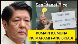 Greens Senator Janet Rice Binastos si PBBM? Ayusin Nila bansa Nila bago makialam sa Pilipinas!