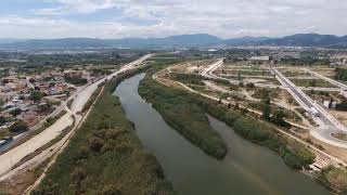 Gandía:  Paseo por la  desembocadura río Serpis a vista de dron (drone).