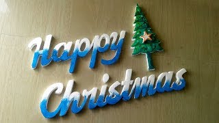 Happy Christmas Thermocol 3D Letters -  drawing sheet