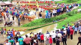 CHÙA SÓC SÂU ĐÃ HẠ THỦY GHE NGO MỚI DÀI 27M DO NGHỆ NHÂN DANH NINH ĐỐNG