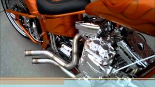 Crazy Supercharged Chopper with Custom Stainless Pipes, Seat and Sissybar