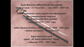 Šavle Bavorska - In Treue Fest. vzor 1874 - 1897 r.  "НА ​​ИСТИННОМ ПРАЗДНИКЕ"   "AZ IGAZI ÜNNEPEN”