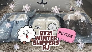 BT21 WINTER SLIPPERS RJ EDITION REVIEW! (CUTE PADDING, HAPPY FUR, PURE WINTER SLIPPER) [ INDONESIA ]