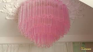 Vintage Murano Pink Glass Ceiling Light Decorative Home Lighting that Adds Color@korewolamp