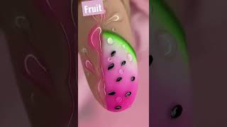 watermelon nail art tutorial | fruit nail art tutorial | unique nail art #shorts #viral #trending