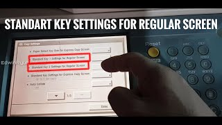 Standart Key 1 and 2 Settings for Regular Screen