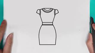 How to draw a pretty dress easy for beginners  easy drawing cute dress Step by step