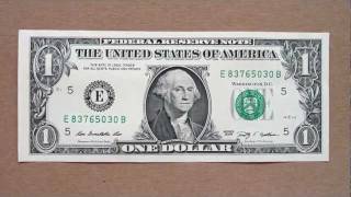 1 US Dollar Banknote (One US Dollar / 2009), Obverse and Reverse