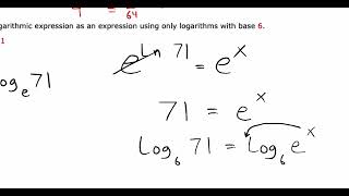 Change of Logarithm Base Formula - Converting base "e" to base 6.