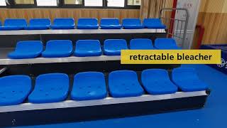 Gym Retractable Bleachers Indoor Basketball Stadium Seat Dongguan Wanjiang Primary School Project