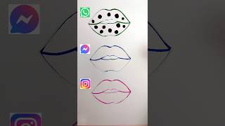 💄👄 Painting Lips with Whatsapp, Instagram & Messenger #diy #lips #whatsapp #instagram #painting #art