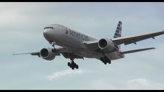 American Airlines 777-200 NEW LIVERY Landing at O'Hare