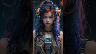 Cyberpunk girl cosplay girl ai lookbook 4k style cyberpunk, #ia #aiart #cosplay #automation