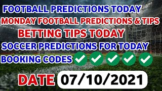 FOOTBALL PREDICTIONS TODAY 07/10/2024|SOCCER PREDICTIONS BETTING TIPS,#betting@sports betting tips