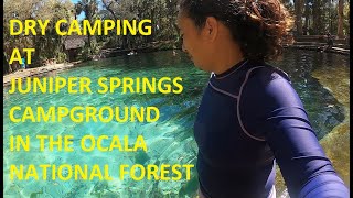 Dry Camping at Juniper Springs Park Ocala National Forest. Solo Female, Little Guy Max