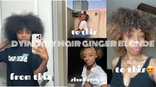 dying my natural hair ginger blonde w/ crème of nature *without bleach* at 11PM @ night