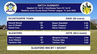 Sleaford CC 1st XI  v Scunthorpe CC 1st XI, ECB Lincs Premier League, 10th June 2024   Highlights