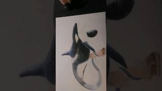 how i draw a killerwhale #orca  #shorts #color#colorpencil #speeddrawing #surreal #killerwhale #1