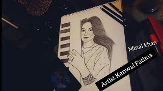 @minalkhanofficial6314SkETCH Of Minal Khan || Pencil Drawing Sketch || By Artist Kanwal Fatima