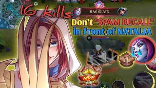 Don't spam recall in front of natalia | top global natalia gameplay | mlbb