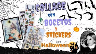 Cómo hacer un Collage para Halloween 🎃Diy reutiliza bocetos y pegatinas 🕸️ @Romerillo#artcraft #diy