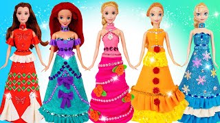 Disney Princesses Dress Up - Making Clay Outfits for Dolls