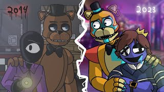 fnaf 2023 and doors roblox + fnaf 2014 and rainbow friends (animation series) comparison