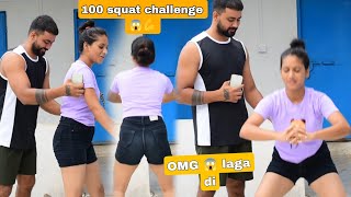 100 squat challenge  😧 on girlfriend || home workout prank 😜 ( gone wrong )