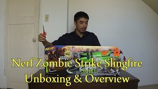 Nerf Zombie Strike Slingfire Unboxing, Firing Test, & Overview