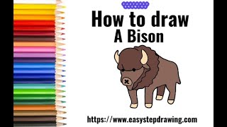 How to draw a Bison | easystepdrawing