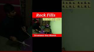 🔴amazing rock drum fills for beginners |beginner drum lesson |drum kaise bajaye