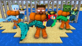 VERY FUNNY PRISON BREAK BODY BUILDER & CUTE MERMAID GIRLFRIEND+CHALLENGE TRENDING MINECRAFT