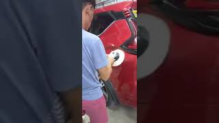 Exterior detailing buffing on Car body