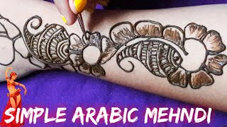 Easy navratri/dussehra/durga puja special mehndi design | easy bharma arabic full ahnd henna design