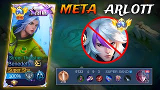 META ARLOTT CAN’T REACT USING THIS BUILD UNTIL FEEDER IN EXP LANE ‼️ BENEDETTA BEST BUILD | MLBB